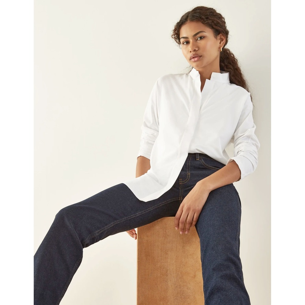 Aday Something Borrowed Shirt White M‎ Business Casual Office Capsule Wardrobe